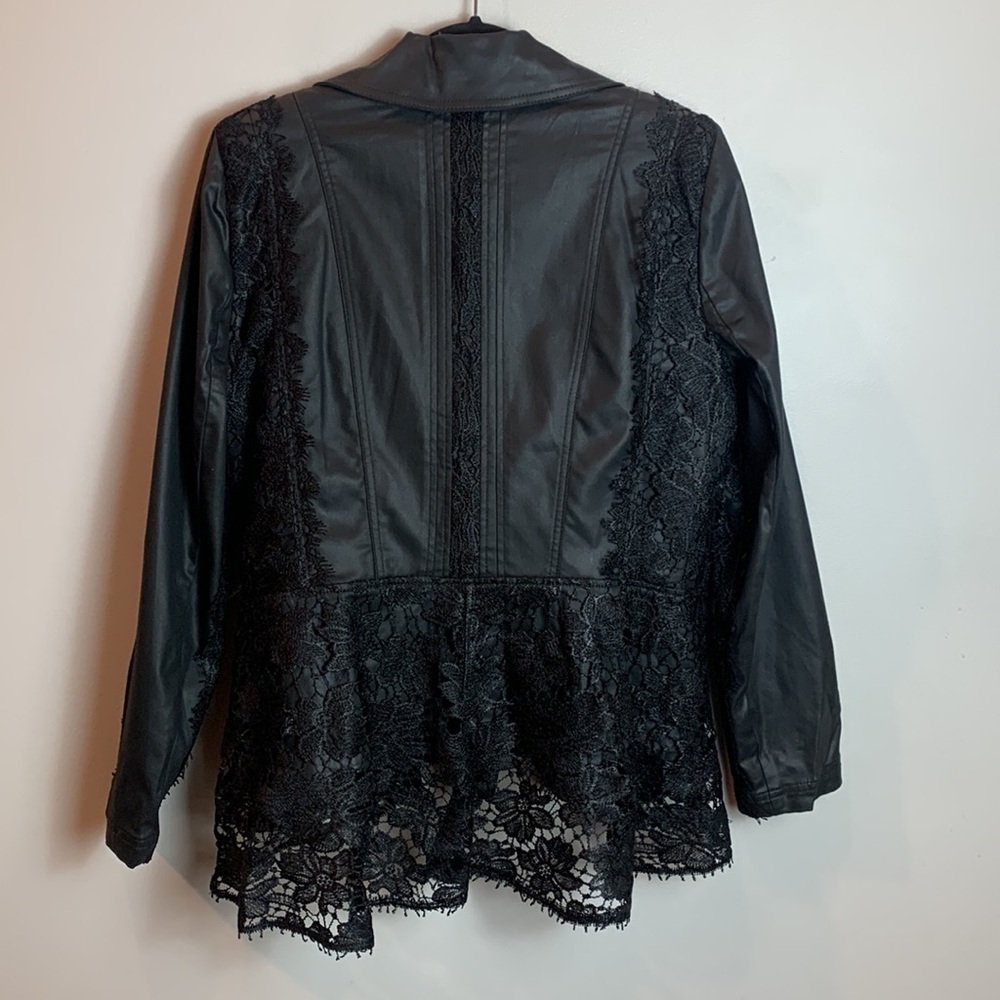 White House Black Market Coated & Lace Moto Jacket NEW! - Picture 11 of 13